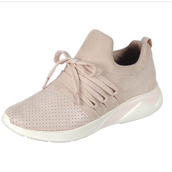 Mauve Laced Athleisure Slip On Sneakers - Picture 6 of 7